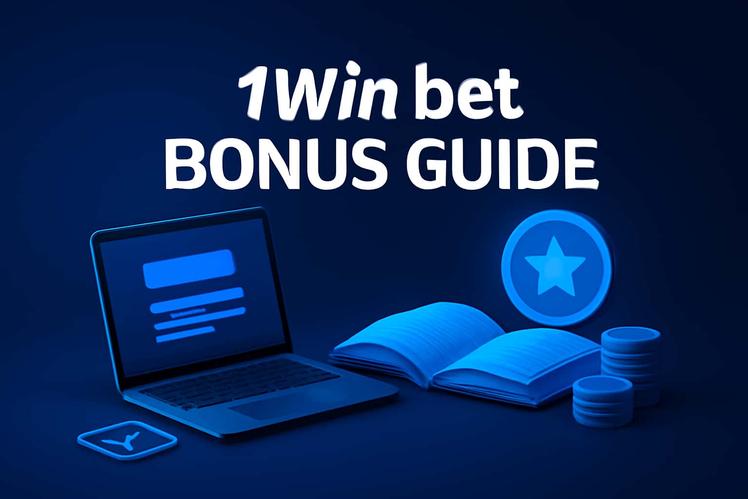 A futuristic representation of the 1Win bet Bonus Guide with high-tech design elements.