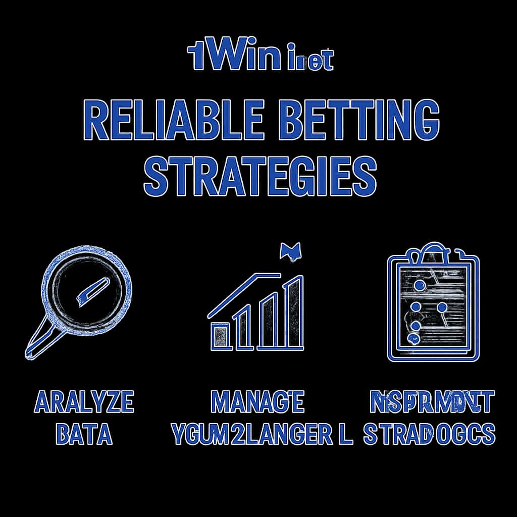 An educational diagram illustrating key aspects of reliable betting strategies on 1Win bet.