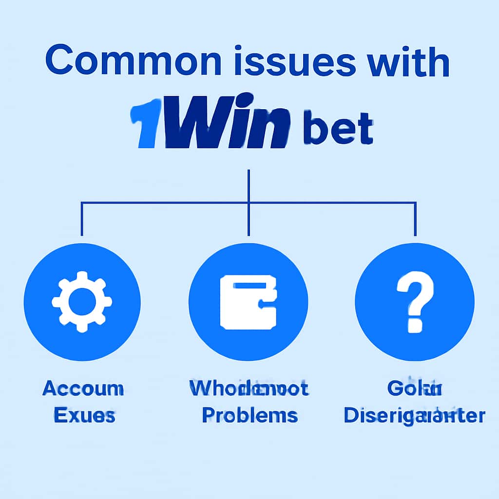 Illustration outlining common issues with 1Win bet.
