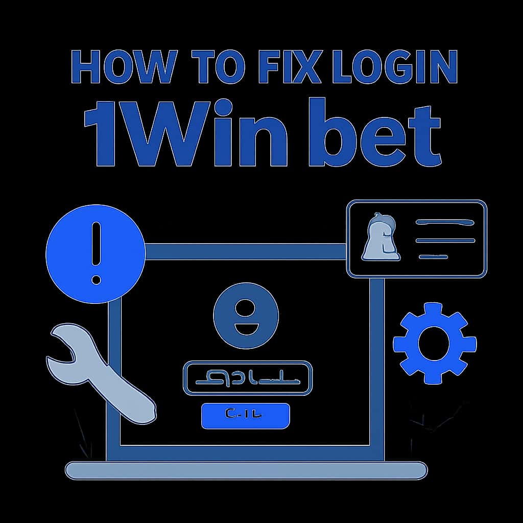 An educational illustration on troubleshooting login issues for 1Win bet.