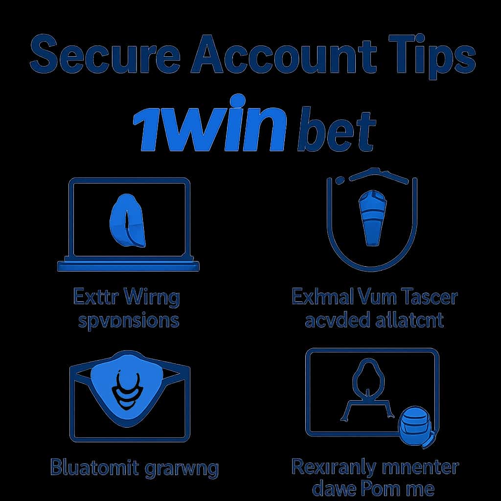 An educational diagram on securing a 1Win bet account.