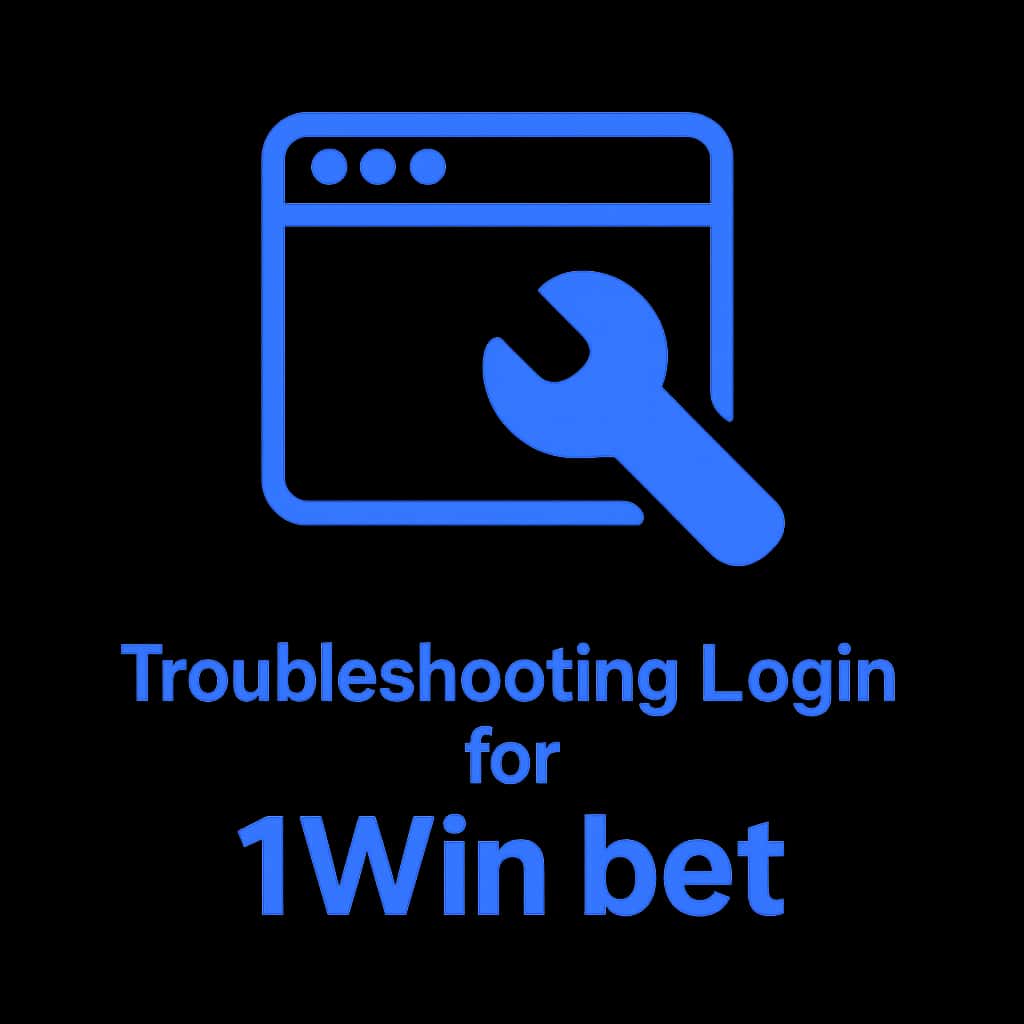 A simple badge illustrating login troubleshooting for 1Win bet.