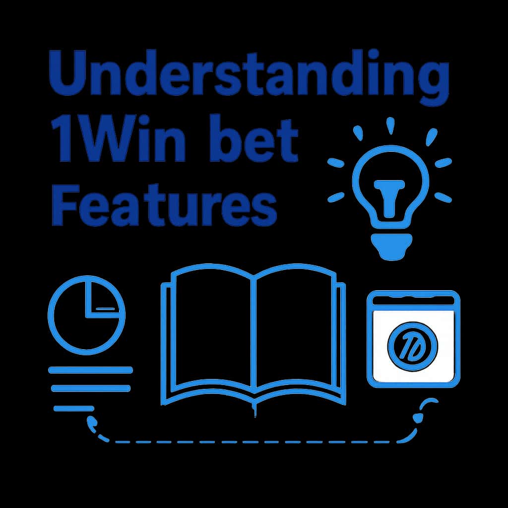 An educational diagram detailing the features of 1Win bet.
